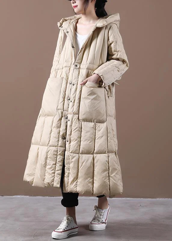 Relaxed Dresses khaki down jacket woman plus size Winter womens parka hooded pockets New Jackets