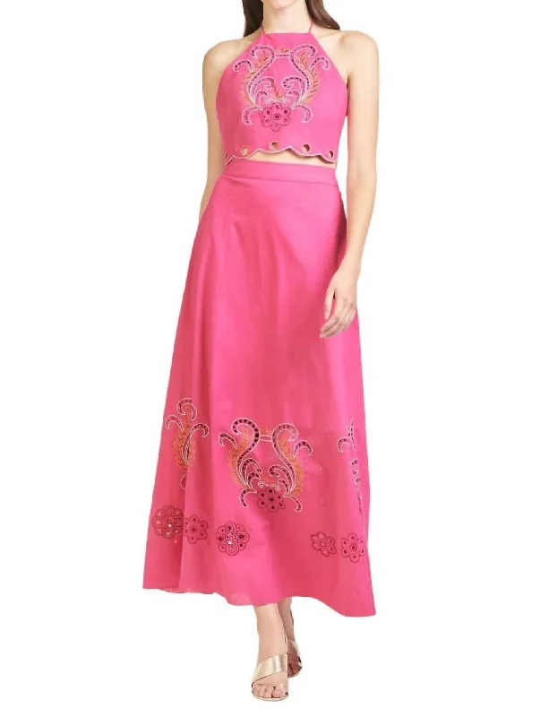 Casual Elegance Colleen Skirt In Fuchsia