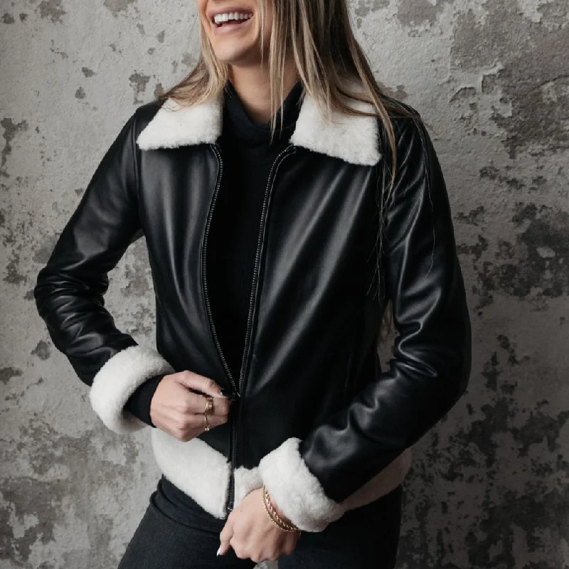 Effortless Elegance Flight Jacket | Black