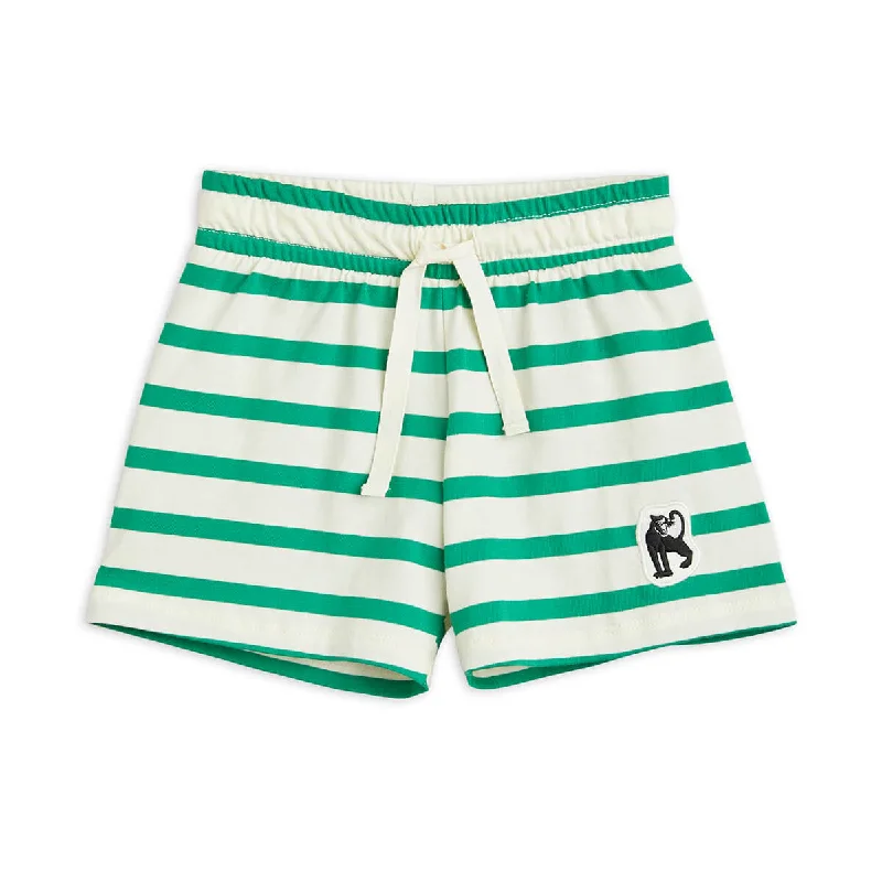 Soft Touch Panther Patch Shorts in Green by Mini Rodini - Last One In Stock - 12-18 Months