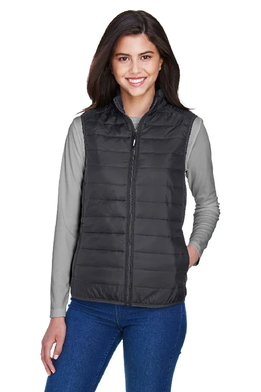 Trendy Wear Core 365 Womens Prevail Packable Puffer Water Resistant Full Zip Vest - Carbon Grey