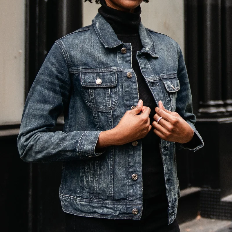 Modern Comfort Denim Trucker Jacket | Faded Indigo