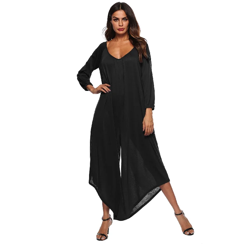 All-Day Wear Sexy Deep V Neck Backless Jumpsuits for Women