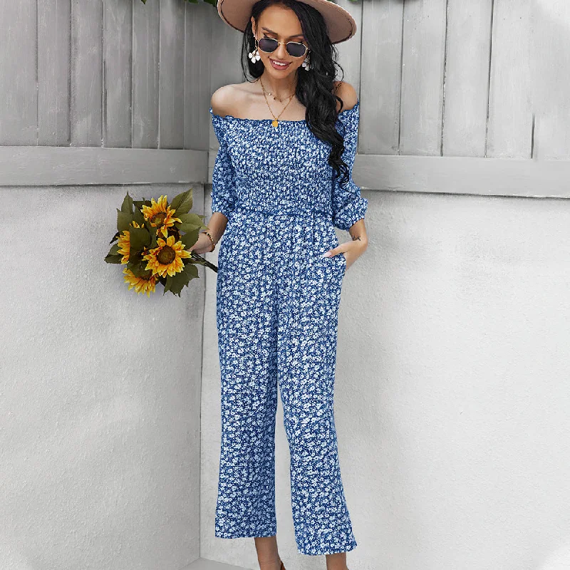 Simple Comfort Fashion Off The Shoulder Women Jumpsuits Rompers