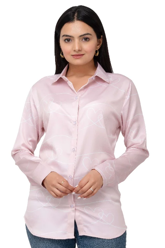 Comfortable Looks Classic Pink Heart Shirt