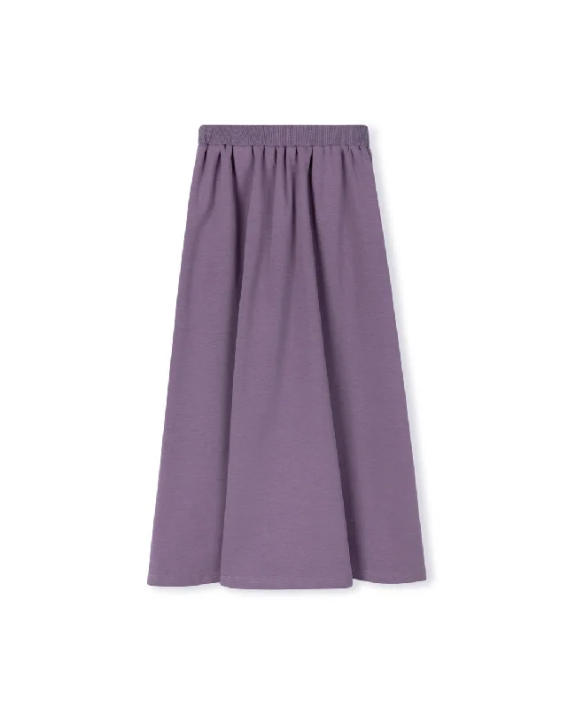 Soft Looks Sweatshirt Ribbed Trimming Midi Skirt