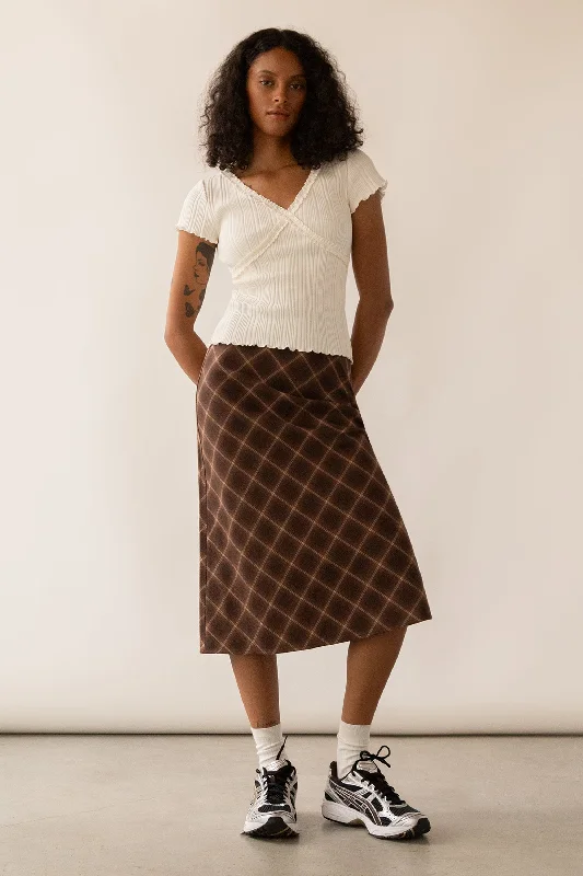 Sporty Comfort PLAID MIDI SKIRT