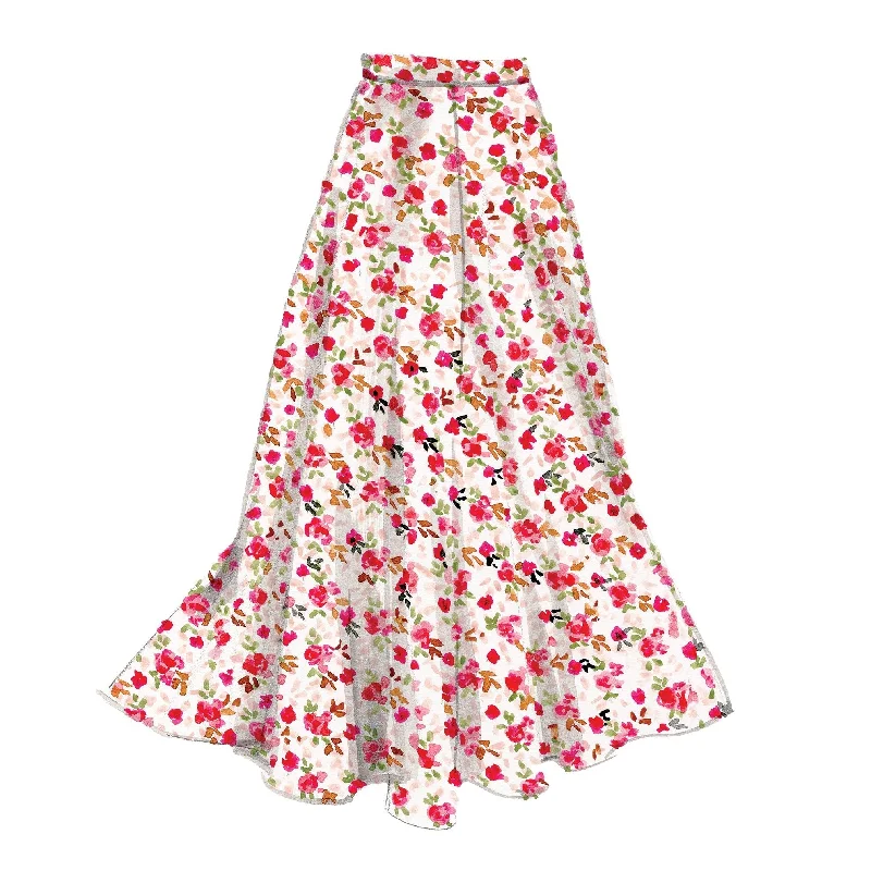 Relaxed Fashion 1940s Rose Circle Skirt