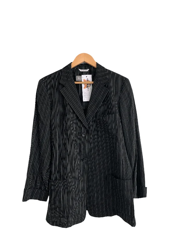 Cozy Pants Max Mara Black Stripe Linen Jacket UK Size 16