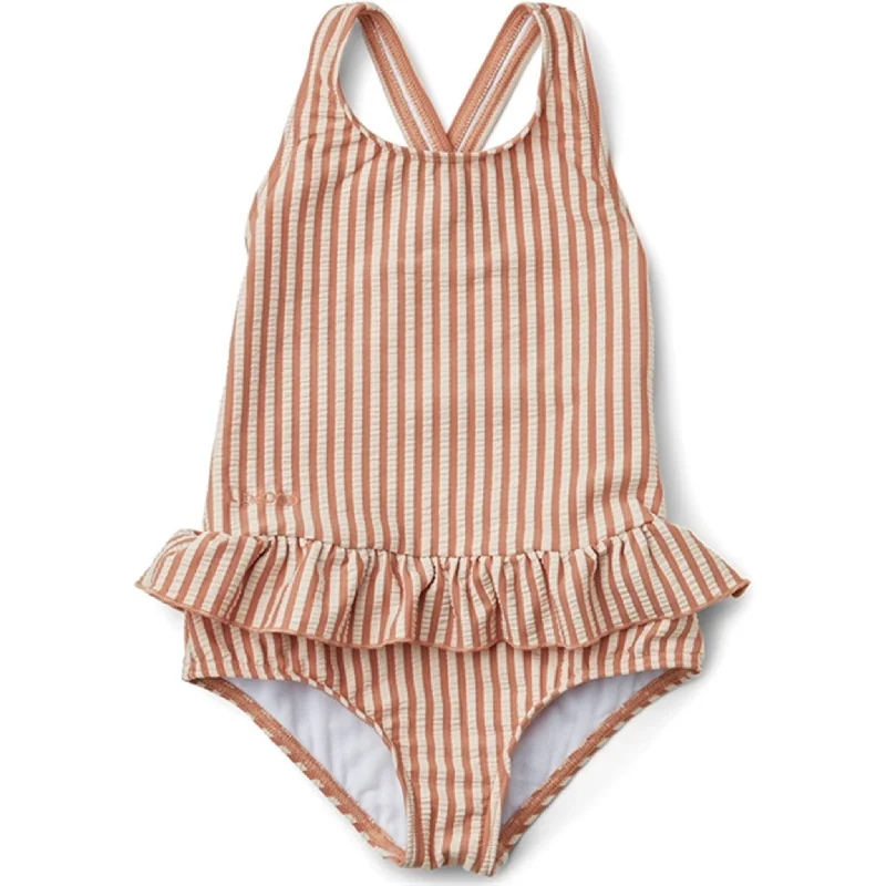 Simple Style Liewood Amara Swimsuit Seersucker Stripe Tuscany Rose/Sandy