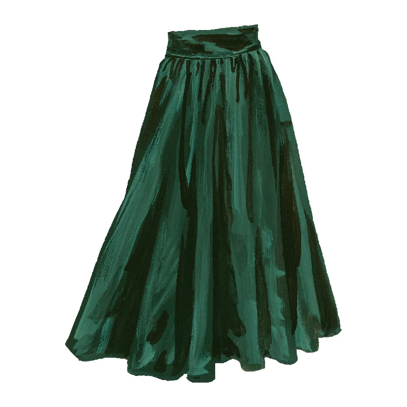 Versatile Comfort Silk Taffeta Party Skirt