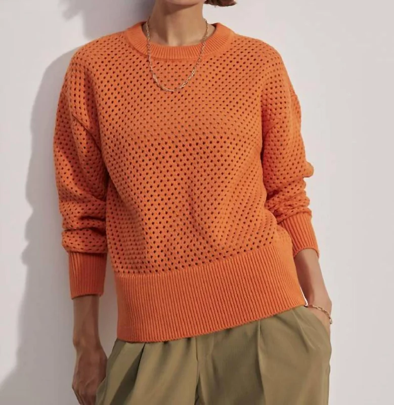 Weekend Wear Hester Knit Crew In Jaffa Orange