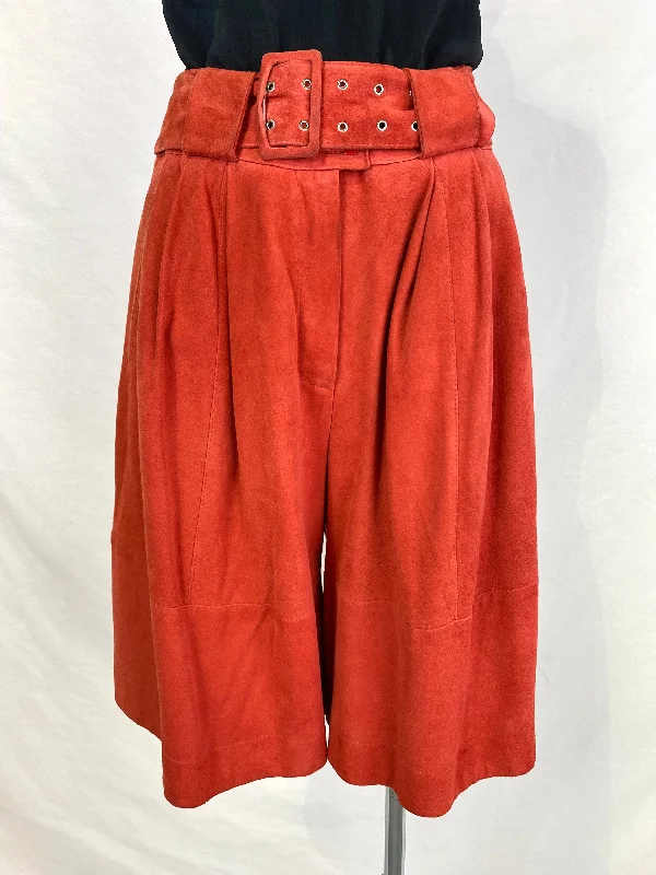 Versatile Casuals Vintage 90s Marc Cain Rust Suede Culottes/ Shorts with Belt, S-M