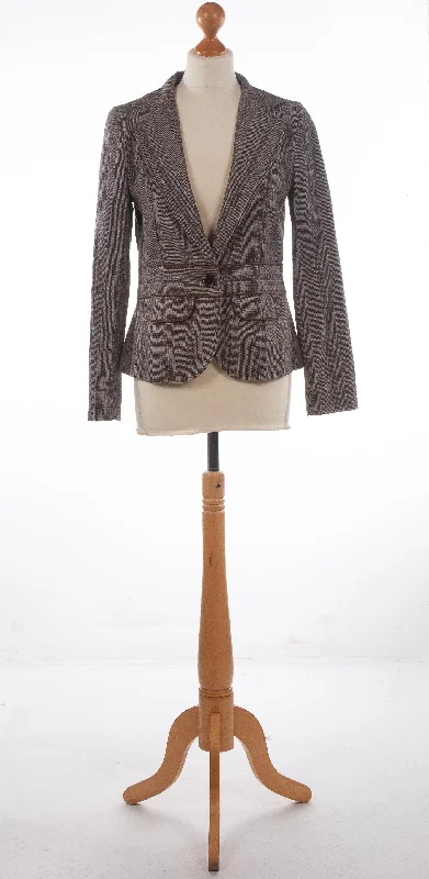 Cozy Knits In Wear Herringbone Jacket Brown and Cream UK 10