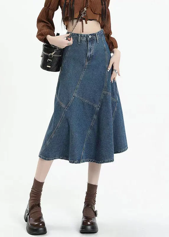 Cozy Dress Original Design Blue High Waist Patchwork Denim Skirts Spring Summer