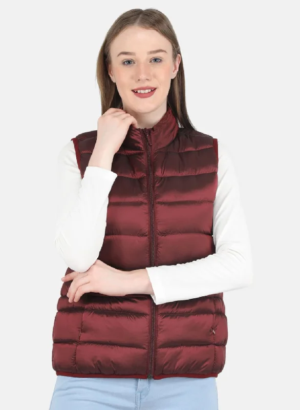 Comfortable Looks Women Maroon Puffer Jacket