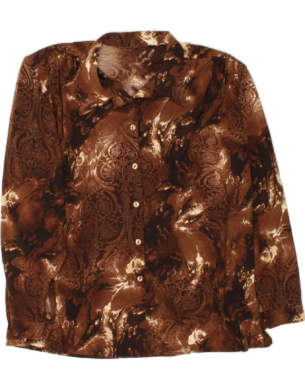 All-Day Wear VINTAGE Womens Shirt UK 20 2XL Brown Paisley