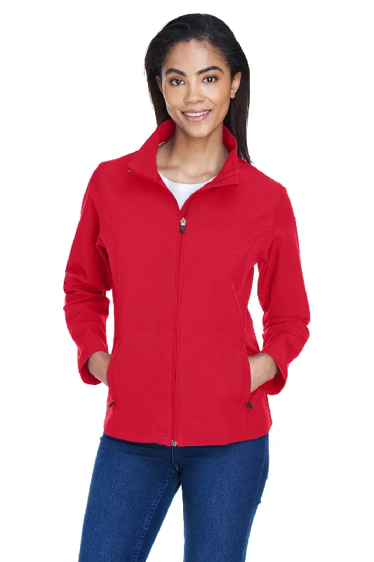 Soft Fabrics Team 365 Womens Leader Windproof & Waterproof Full Zip Jacket - Red