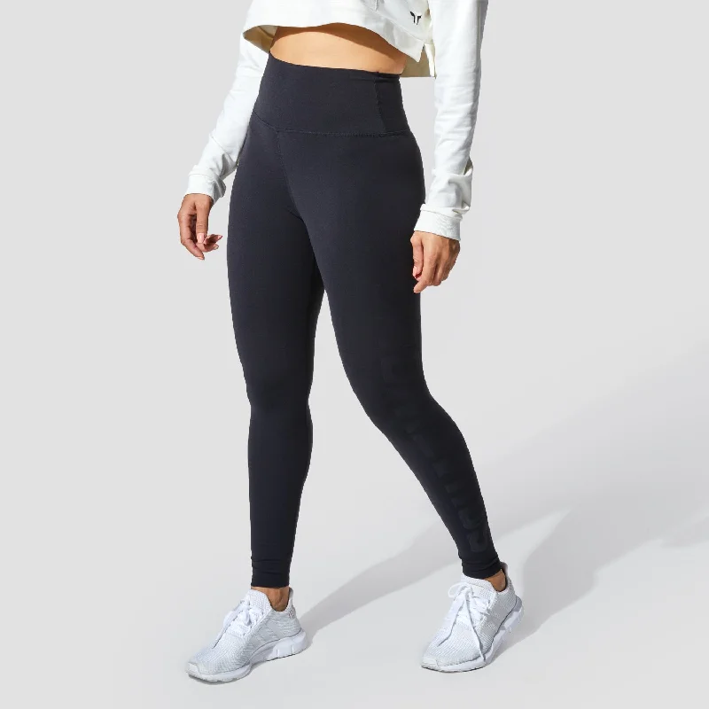 Relaxed Fit Graphic Wordmark Leggings - Black