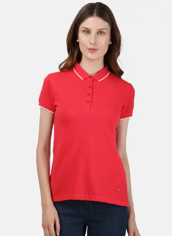 Chic Comfort Womens Red Plain T-Shirt