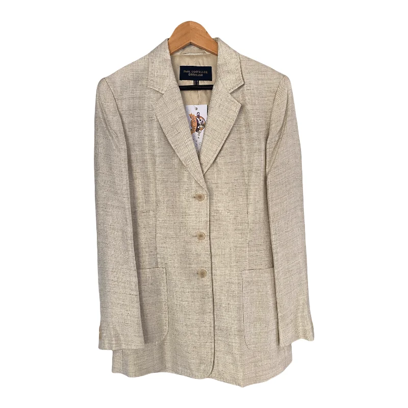 Smart Casuals Paul Costello Dressage Linen Mix Single Breasted Jacket Biscuit UK Size 12