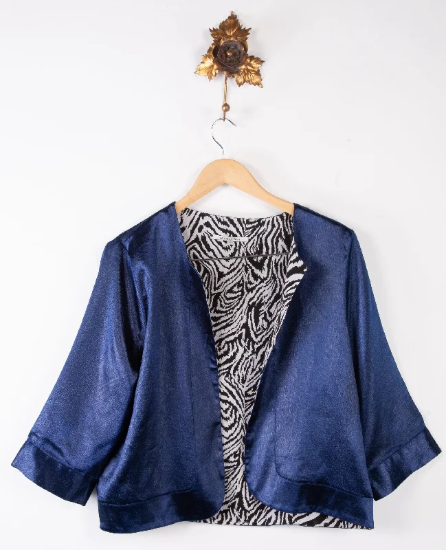 Trendy Comfort Dollys Laundry Kimono Style Jacket Dark Blue Size S