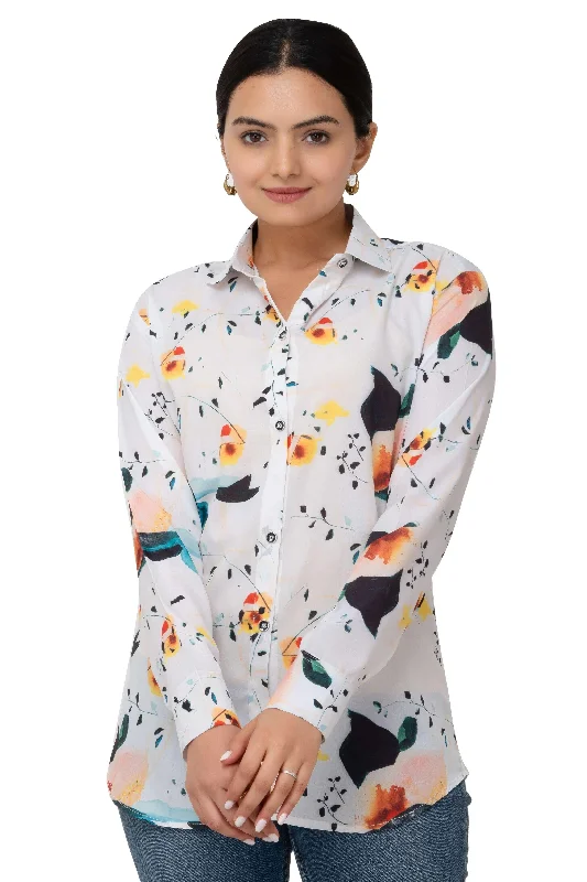 Fashion Comfort Abstract Art Printed Leaf Shirt