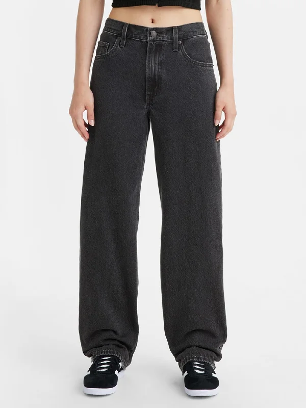 Comfy Pants Baggy Dad Black Stonewash Jeans