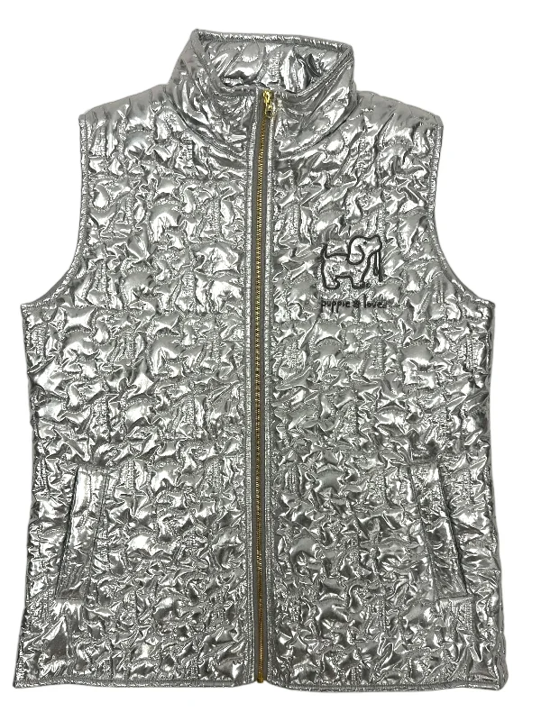 Versatile Outfits METALLIC QUILTED VEST, SILVER