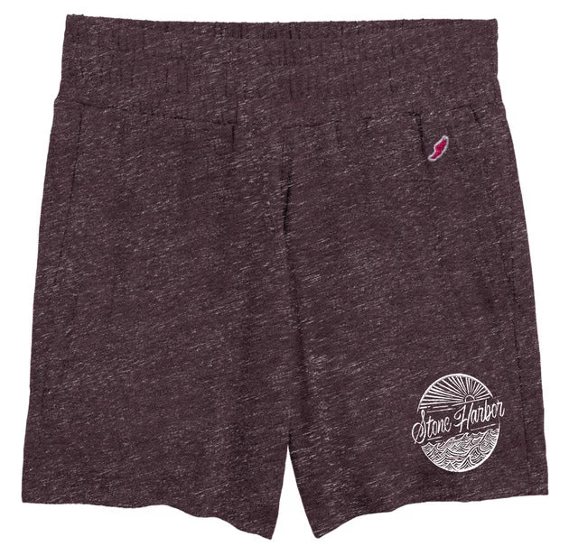 Versatile Comfort Women's Stone Harbor Intramural Hi-Rise Shorts - Heather Varsity Maroon