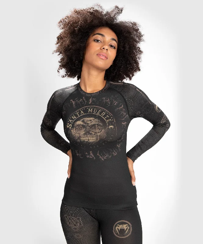 Light Fit Venum Women Santa Muerte Dark Side - Rashguard Long Sleeves - Black/Brown