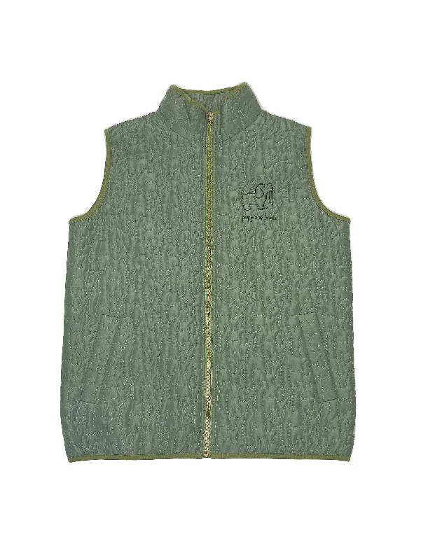 Timeless Style QUILTED VEST, OLIVE