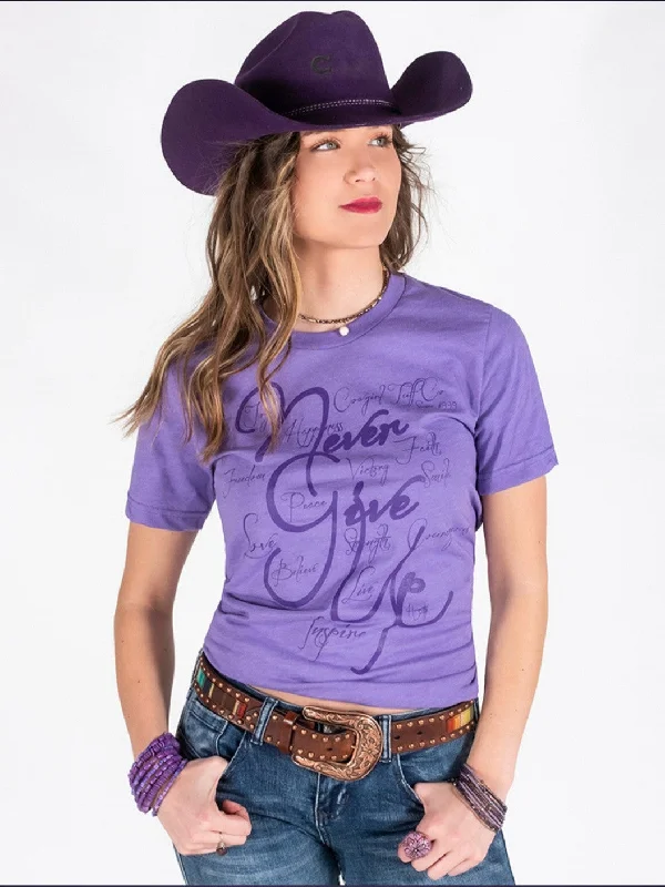 Layered Style Cowgirl Tuff TShirt- Never Give Up