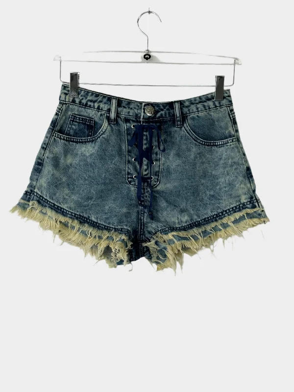 Comfortable Sweaters Ripped Mini Short In Denim