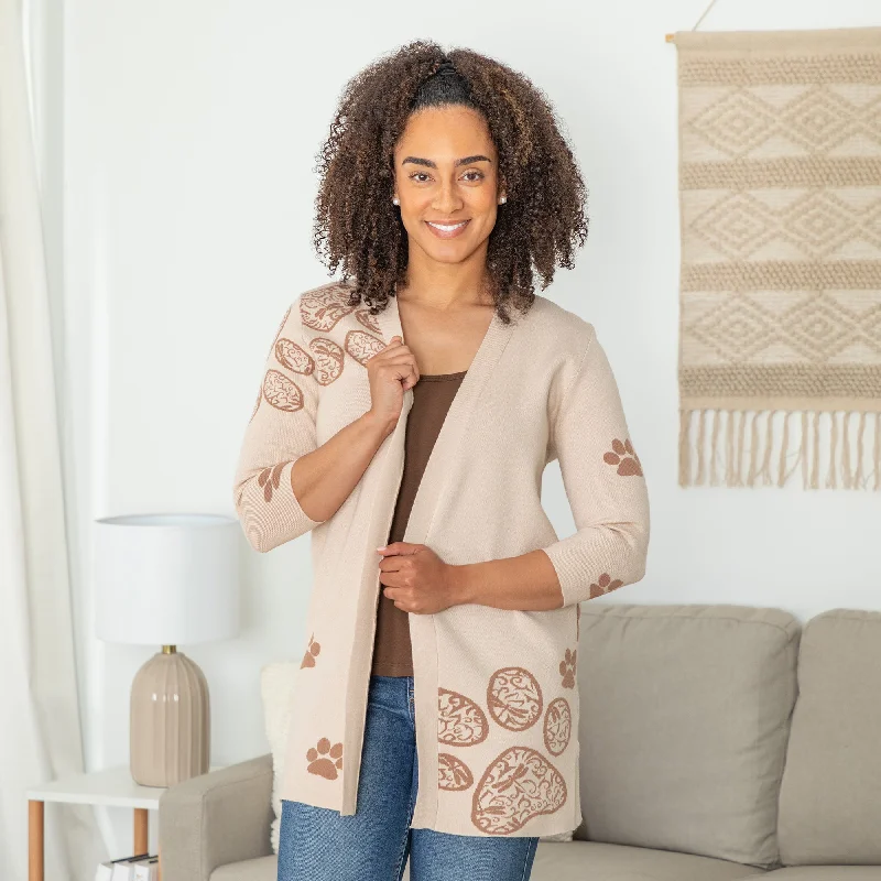 Comfortable Looks Pop of Paw Long Cardigan