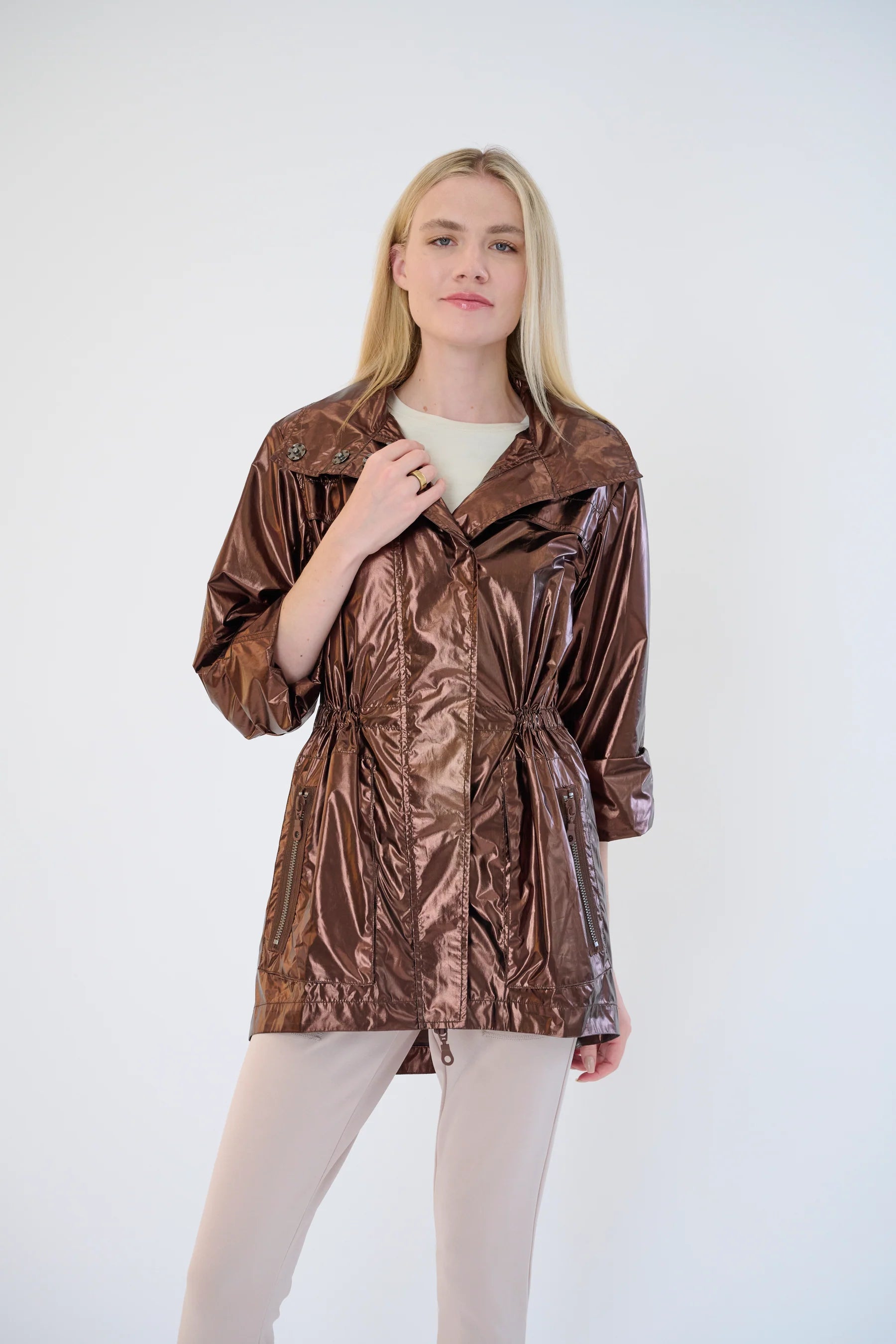 Versatile Comfort Metallic Rain Jacket