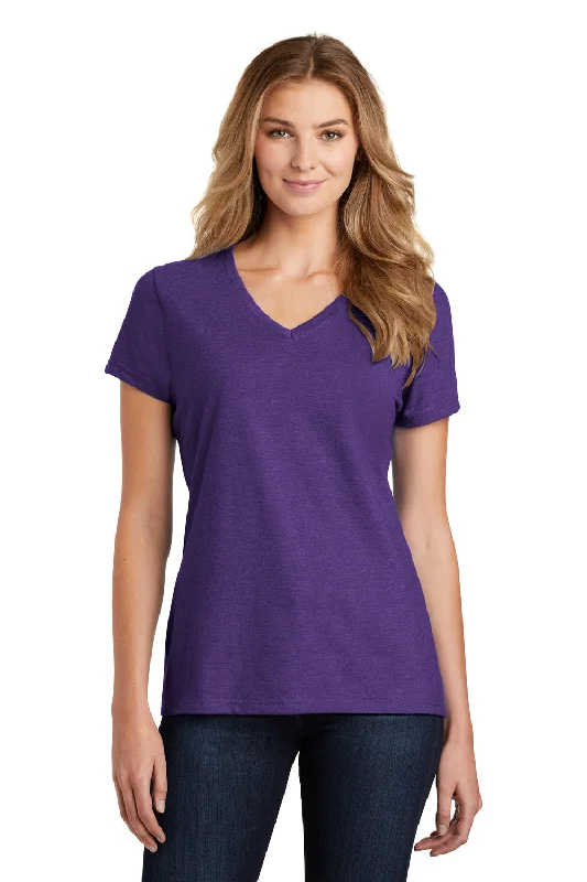 Easygoing Fashion Port & Company Womens Fan Favorite Short Sleeve V-Neck T-Shirt - Heather Team Purple