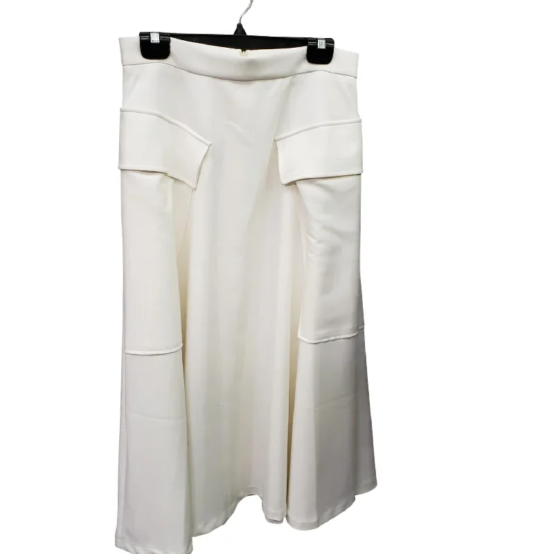 Easy Style Women's Cargo Pocket Skirt In White