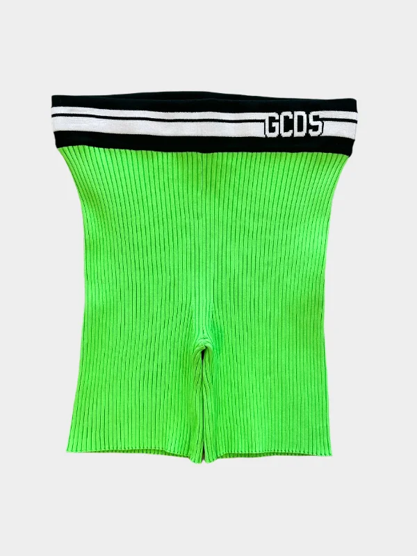 Relaxed Dresses Green Fluo Ribbed Shorts