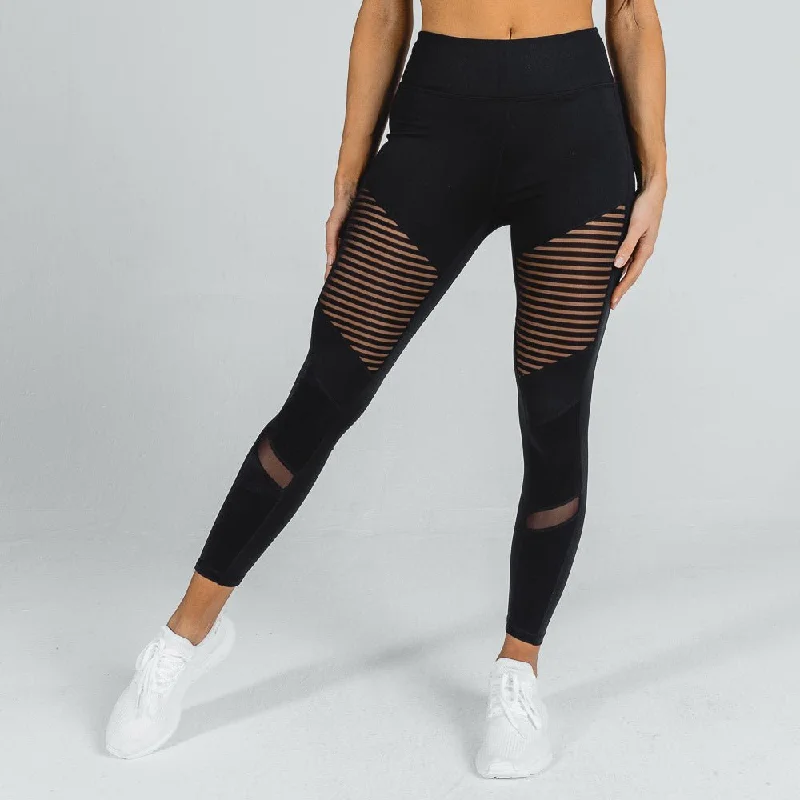 Cozy Sweaters Mesh Leggings - Black