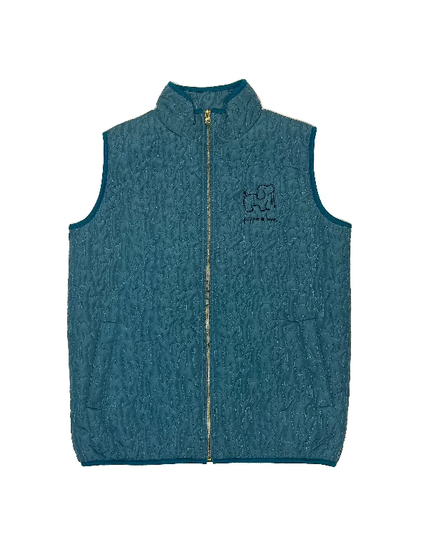 Cozy Dress QUILTED VEST, TEAL