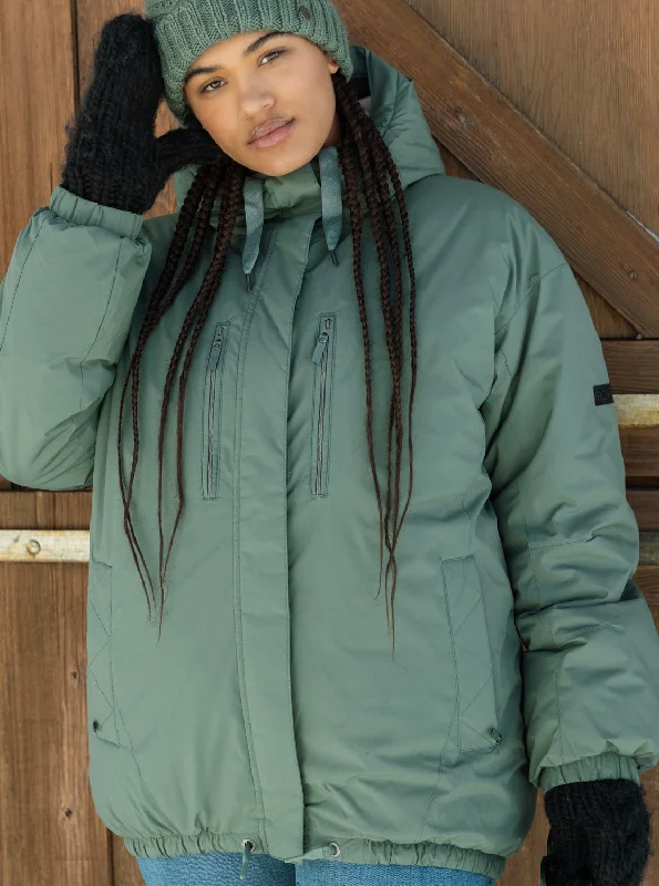 Breathable Style Lofty Cloud Winter Parka - Dark Forest