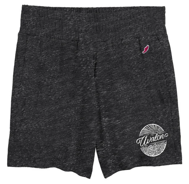 Urban Comfort Women's Avalon Intramural Hi-Rise Shorts - Varsity Black