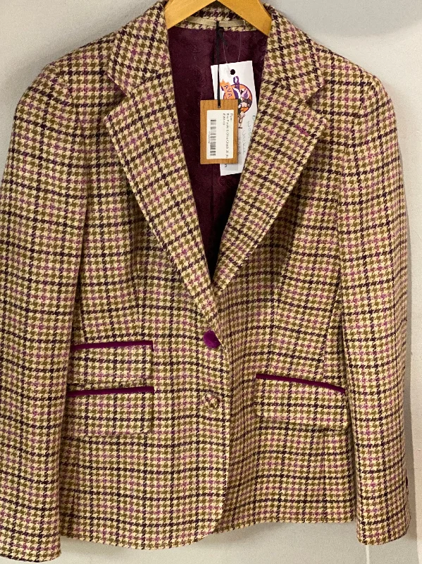 Modern Chic Flynn Eve Jacket Wool Plum & Olive Check UK size 8 (36) RRP £398 BNWT