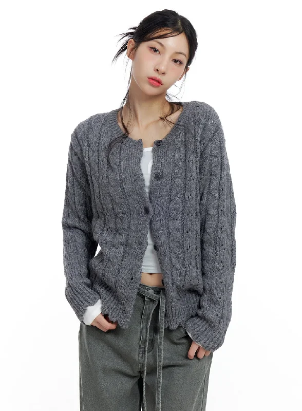 Cozy Look Cozy Cable Knit Wool Cardigan CO426