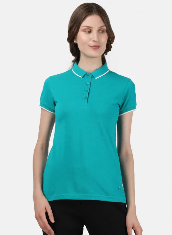 Trendy Looks Womens Blue Plain T-Shirt