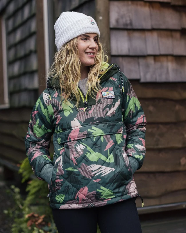 Basic Comfort Ocean Recycled Insulated 1/2 Zip Jacket - Abstract Mountain Fir Tree