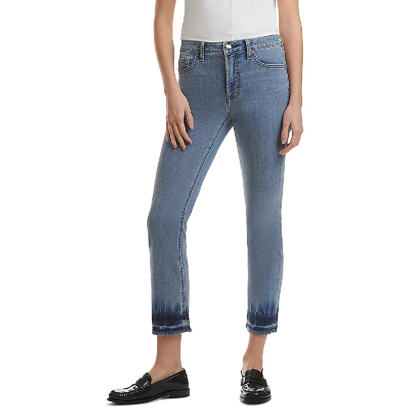 Effortless Outfits Jen7 Womens Mid-Rise Dyed Hem Ankle Jeans