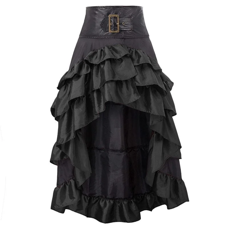 Relaxed Fashion Women's Gothic Ruffled Layered High/low Skirt