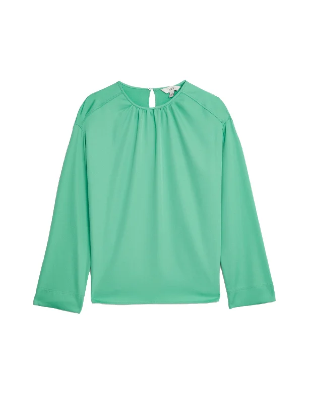 Layered Comfort Round Neck Blouse